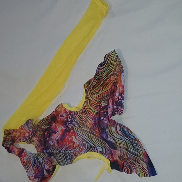 NNT Bartender Colorful Vibrant Print Women's Long-sleeved Waist-cut jumpsuit S - Picture 3 of 11